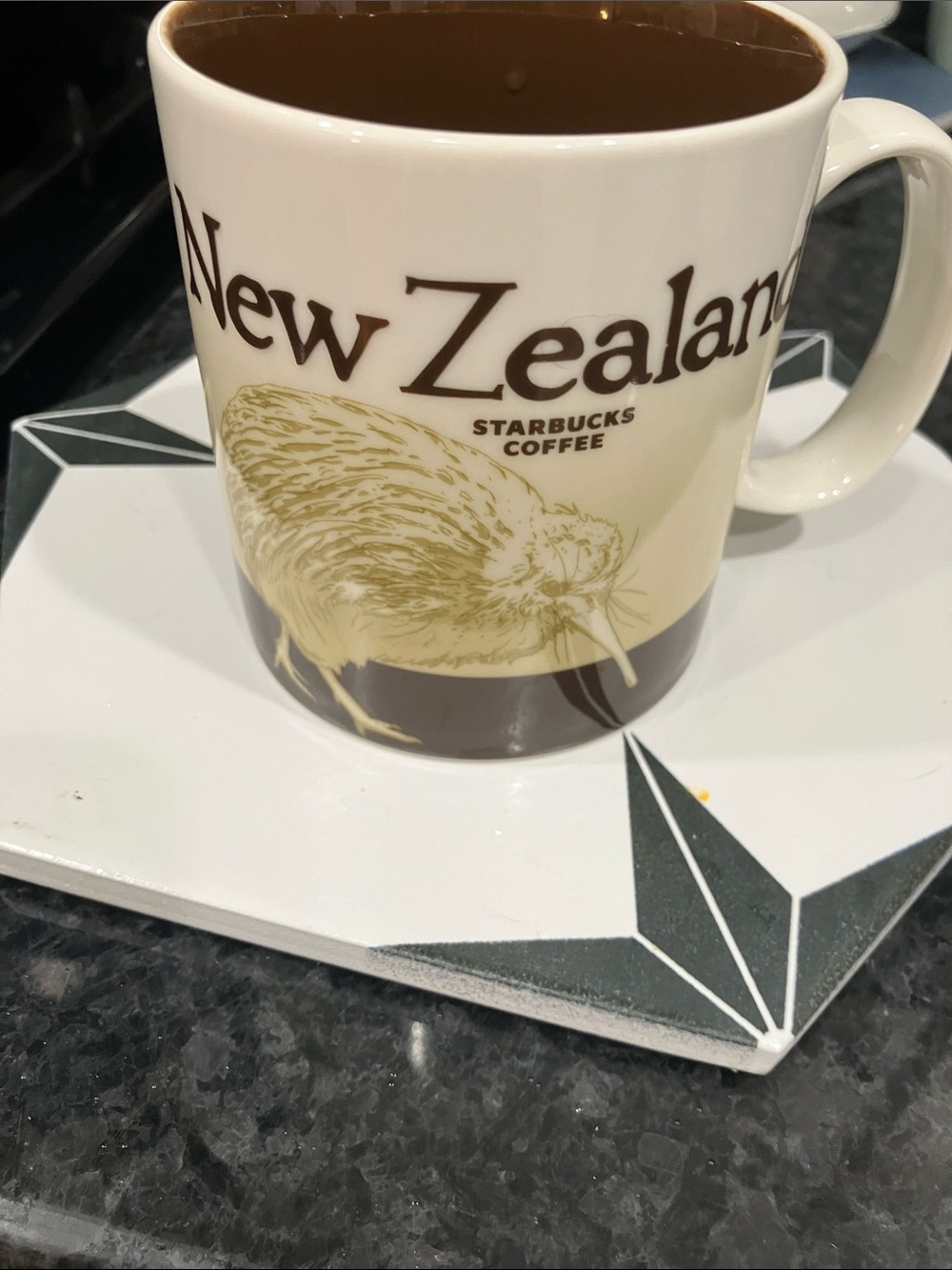 Starbucks New Zealand Kiwi Ceramic Mug - Cream and Brown